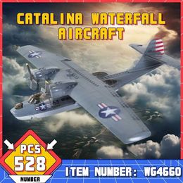 Aircraft Modle WG5007 Seaplane Building Block/WW2 Military PBY Katarina Fighter Kit/Aircraft Model Brick Childrens Toy Gifts S24520