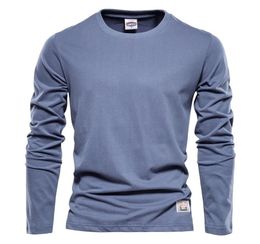 100 Cotton Long Sleeve T shirt For Men Solid Spring Casual Mens Tshirts High Quality Male Tops Classic Clothes Men039s Tshir1654607