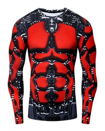 New Running Exercise Clothing Men Muscle Long Sleeve 3D Compression Shirt Male High Quality TShirt Gym Fitness Bodybuilding Sport 6736175