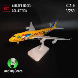 Aircraft Modle Scale 1 250 Metal Aircraft Replica ANA B747 Aeroplane Aviation Model Office Home Decor Miniature Art Kid Fidget Boy Toy Japan S24520