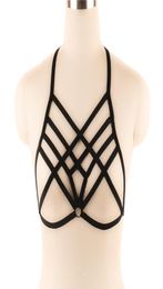 New Women Girls Fashion Sexy Lingerie Hollow Cage Harness Bra Crop Tops Push Up Bralette Bustier Sexy Bandage Black Bra7489924