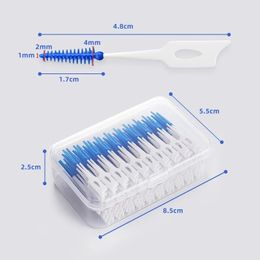 40pcs/box Interdental brush Orthodontic brush Cleaning Teeth Gaps Oral Care Soft silicone head Interdental brush Good for gums