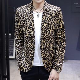 Men's Suits The Main Promotion Of Explosive Suit Casual Trend All Match Fashion Handsome Personality Leopard Print Coat Single Top