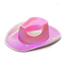 Party Hats Wireless Disco Luminous Led Bride Cowgirl Hat Glowing Light Bar Cap Bachelorette Supplies Flashing Neon Western Cowboy Dr Dhg3M