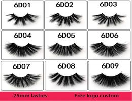 25mm Lashes 3D Soft 100 Mink Hair False Eyelashes Long Wispies Multilayers Fluffy Eye Lashes Extensions Handmade Makeup Reusable 8369083