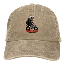 Berets Funny Monkey Bike Baseball Cap For Men And Women Hats Visor Protection Snapback 3D Printed Caps