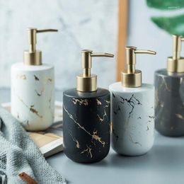 Liquid Soap Dispenser Ceramics Hand Washing Fluid Bottle Marble Pattern Bathroom Supplies Lotion Portable Dispensers