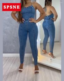 Women's Jeans Home Dressing Demin Pants Shoulder Strap Style Denim Jumpsuit That Covers The Entire Body