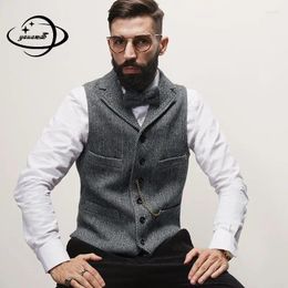 Men's Vests S-4xl Mens Suits Winter Male Vusiness Blazer Waistcoats For Wedding Single-Breasted Button Solid V-Neck Top Clothes C98