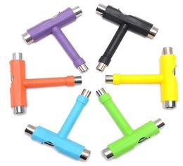 100pcs Skate T TOOL Skateboard Scooter Longboard Tools Kick Scooter Mini T Wrench Spann Allinone Skate Tools7982510