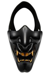 Party Masks Halloween Costume Cosplay Half Face Evil Demon Grimace Kabuki Samurai Prajna Hannya Oni Tactical Mask4208772