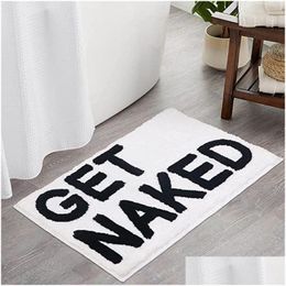 Bath Mats Inyahome Get Naked Mat Bathroom Rugs For Bathtub Cute Apartment Decor Tufted Grey And White Shower Drop Delivery Home Gard Dhvgw