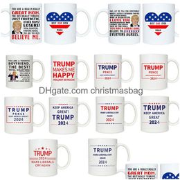 Mugs Trump 2024 Coffee Water Ceramics Milk Cups Holiday Gift Tumbler Drop Delivery Home Garden Kitchen, Dining Bar Drinkware Dh4Cq