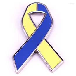 Brooches Yellow And Blue Awareness Ribbons Lapel Pin Ukraine Flag Inspiration Badge