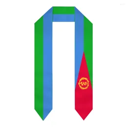 Scarves Graduation Sash Eritrea Flag Scarf Shawl Stole Sapphire Blue With Star Stripe Bachelor Gown Accessory Ribbon 180 14cm