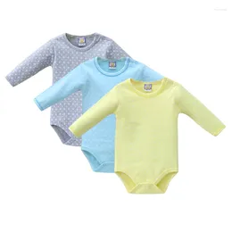 Rompers Girls 3 Pieces/lot Bodysuits Baby Cotton Clothes Long Sleeve Clothing For Autumn And Winter Christmas