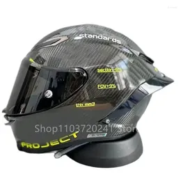 Motorcycle Helmets Carbon Fibre Material Luminous Helmet Riding Full Face Unisex Motocross Motobike Big Spoiler Casco