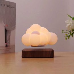 Lamps Shades New Magnetic Levitation Clouds Lamp Creativity Night Light Floating LED Cloud For Birthday Gift Table Lamp Room Decoration Light Y240520X844