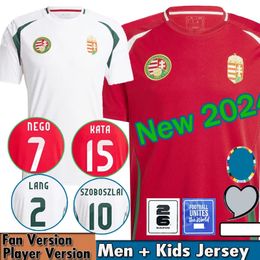 Hungary 2024 Euro Cup Soccer Jersey SZOBOSZLAI New 2025 Hungarian National Team 24 25 Football Shirt Men Kids Kit Set Home Red Away White Men's Uniform GAZDAG
