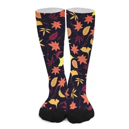 Women Socks Falling Leaf Stockings Men Autumn Leaves Soft Trendy Cycling Anti Sweat Custom Gift