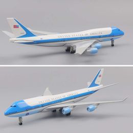 Aircraft Model 20cm1:400 Air Force One B747 Metal Replica Alloy Material With Landing Gear Ornaments Children's Toys Gifts 375