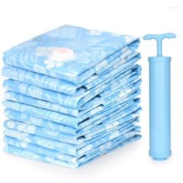 Storage Bags Vacuum Bag Compressed With Hand Pump Blanket Clothes Reusable Quilt 11pcs/set Home Organiser