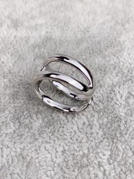 Modemärkesdesigner H Letter Rings smycken S925 Silverring Hjärtformade ringar Bokstäver Double Heart Female Ring for Woman Gift