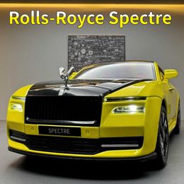 Diecast Model Cars 1 24 Rolls-Royce Spectre Model Car Toys Alloy Diecasts Sport Car Model with Light and Sound Vehicle for Adult Collection Gifts Y240520JH6Y