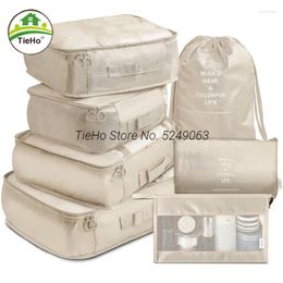 Storage Bags Packing Organizers Clothing Cubes Shoe Laundry Pouches For Travel Space Saving Suitcase Luggage Organizer 7 Sets