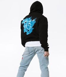 high unhs quality 19 new blue skull flame Fashion hoodie High Street Casual Hoodie Pullover Sweater Street36332447072208
