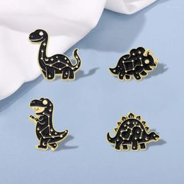 Brooches Pin Dinosaur Animal Alloy Badges Black Backpack Pins Personality Collar Brooch Cloth Accessories For Friends Party Jewe