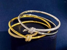 Bangle Bowknot Bracelet Accessories Simple 18k Gold Plated Women Girls Fashion Luxury Jewellery