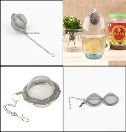 Coffee Tea Tools 304 Stainless Steel Tea Infuser Sphere Locking Spice Ball Strainer Mesh Filter Herbal Whole Drop Delivery Hom3221072