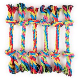 dogs pet supplies Pet Dog Puppy Cotton Chew Knot Toy Durable Braided Bone Rope 20CM Funny Tool Random Color 5686099