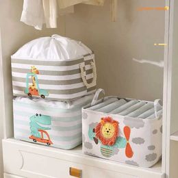 Boxes Storage# Folding Storage Basket Linen Storage Fabric Wardrobe Office Bedroom Closet Toys Laundry Basket With Handle Storage Organizer new Y240520XGJ4