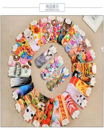 New Fashion 3D Printed Socks Women Cute Low Cut Ankle Socks Multiple Colours Cotton Blend Sock Women039s Casual Charactor Socks6244393