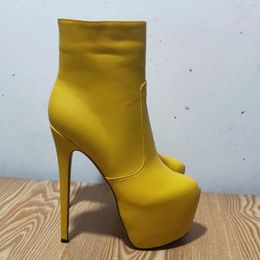 Boots DIZHUANG Shoes Fashion Women's High Heels Boots. About 15 Cm Heel Height. Artificial Leather. Ankle Zipper Platform