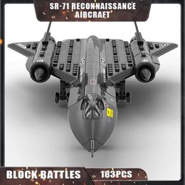 Aircraft Modle WG4005 183Pcs Bricks 1/74 Aeroplane Model/SR-71 Reconnaissance Aircraft Building Blocks Kit/Collection Gifts Toy S24520