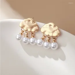 Stud Earrings 2024 Design For Women Natural Pearl Shell Clouds Dangle Luxury Korean Fashion Jewelry Gift