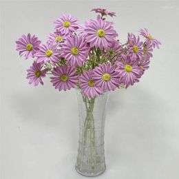 Decorative Flowers 5Pcs/pack Faux 4Heads Gerbera Artificial Foam Flower Home Living Room Decoration Fake Chrysanthemum Wedding Party Floral