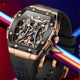 Rm Watch Luxury Watch Top 10 Styles of Swiss Men's Watch Barrel Style Hollowed Out of Trend Fully Automatic Mechanical Watches Q12d