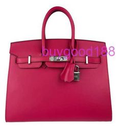 Aa Biridkkin Delicate Luxury Womens Social Designer Totes Bag Shoulder Bag 25 Pink Red Leather Gold Hardware Handbag Fashionable Commuting Handbag