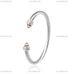 David Yurma Bracelet Designer Davidjersey Cable Bracelet Fashion Jewelry For Women Men Gold Silver Pearl Head Cross Bangle Bracelet DY Jewelry Nail Bracelet 5Mm 867