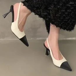Dress Shoes 2024 Fashionable Comfortable Elegant Sexy Small Toe Stiletto High Heels French Baotou Back Hollow Sandals Women