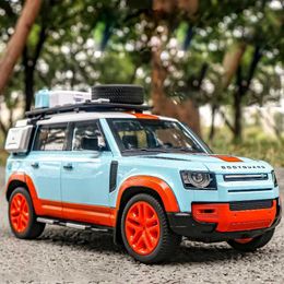 Diecast Model Cars Large 1 18 Land Rover Defender Off Road SUV Alloy Diecast Model Car Collection Gifts For Birthday Fashion Christmas Presents Y240520P023