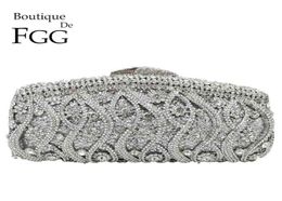 Boutique De FGG Hollow Out Crystal Women Clutches Evening Bags Wedding Party Cocktail Metal Minere Diamond Handbag and Purse 2108239729943