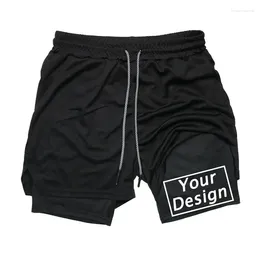 Men's Shorts Custom Print Athletic Gym For Men 2 In 1 Compression With Phone Pocket Quick Dry Stretch Workout Running Fitness