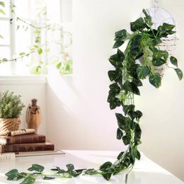 Decorative Flowers 1PC Artificial Plant Creeper Green Wall Hanging Vine Home Garden Decoration Rattan Wedding Party Fake Wreath Leaves Ivy