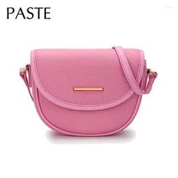 Evening Bags 2024 Baby Pink White Solid Color Small First Layer Cowhide Leather Women Crossbody Shoulder Simple