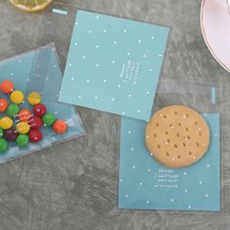 Christmas Decorations 100pcs Transparent Polka Dot Candy Cookie Packaging Bags With DIY Self Adhesive Pouch Wedding Birthday Party For Gifts